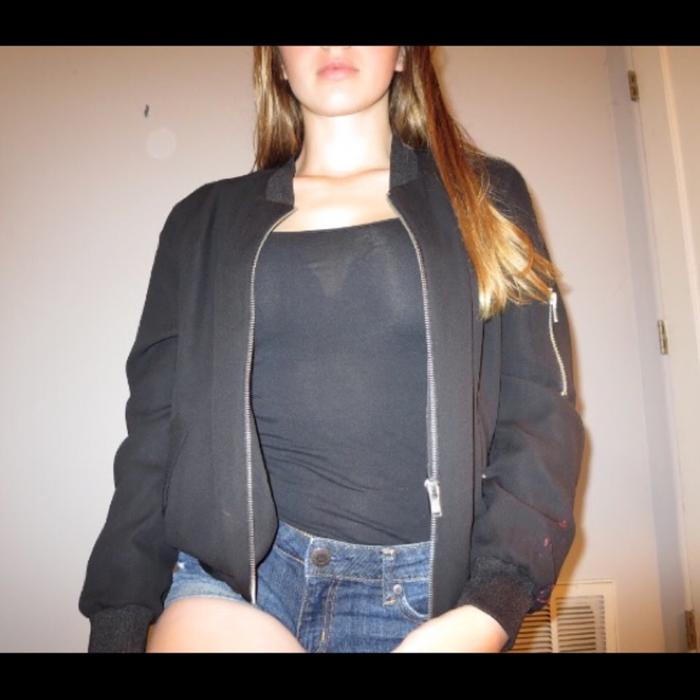 Black bomber jacket